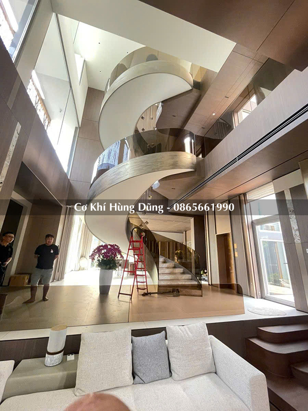 cầu thang xoắn ốc 2 tầng đẹp