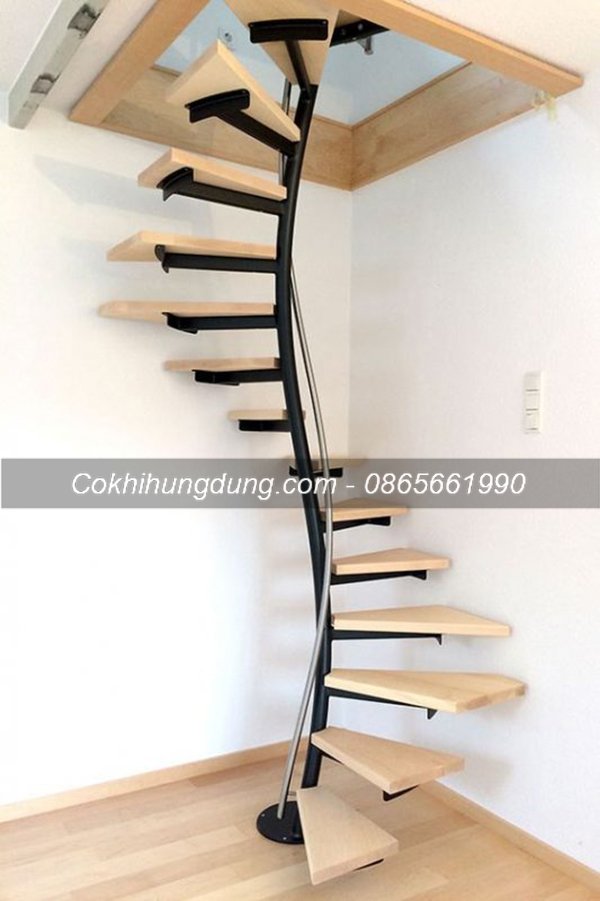 Cầu thang xoắn tối giản trong thiết kế, linh hoạt với không gian nhỏ hẹp