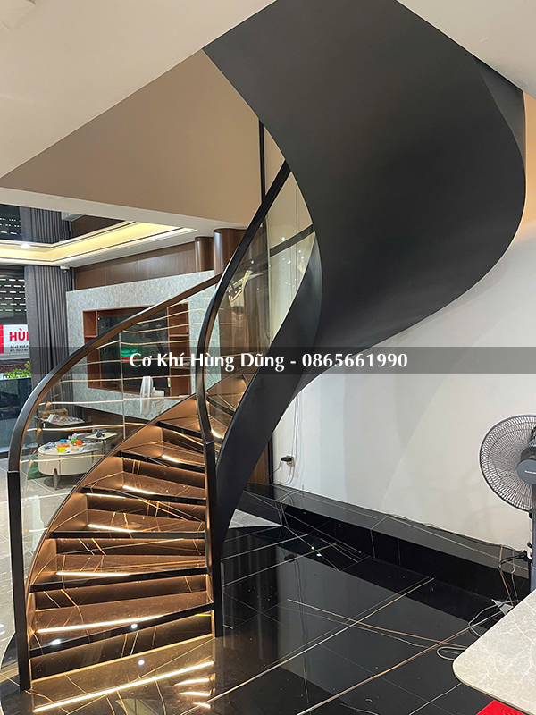 Mẫu cầu thang xoắn ốc đẹp 2027