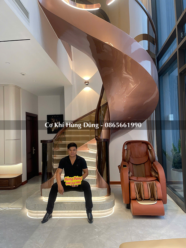 Mẫu cầu thang xoắn ốc đẹp 2028