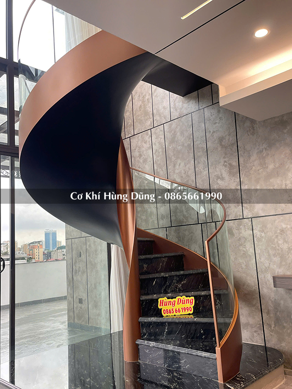 mẫu cầu thang xoắn ốc đẹp 2029